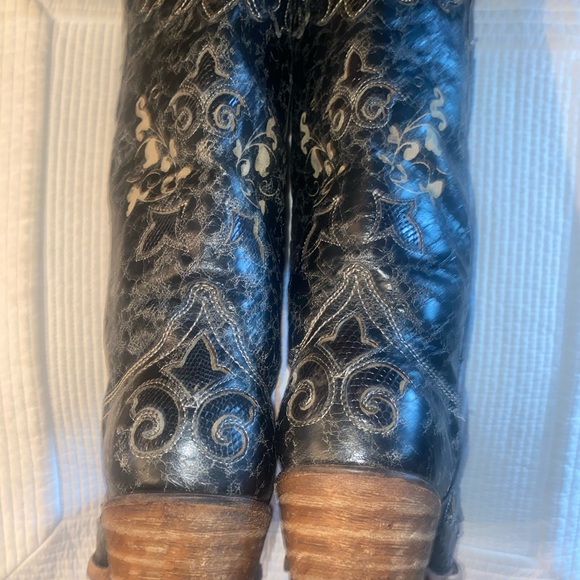 Corral Vintage Leather Lizard Inlay Western Boot, Size 6.5M - Picture 8 of 14
